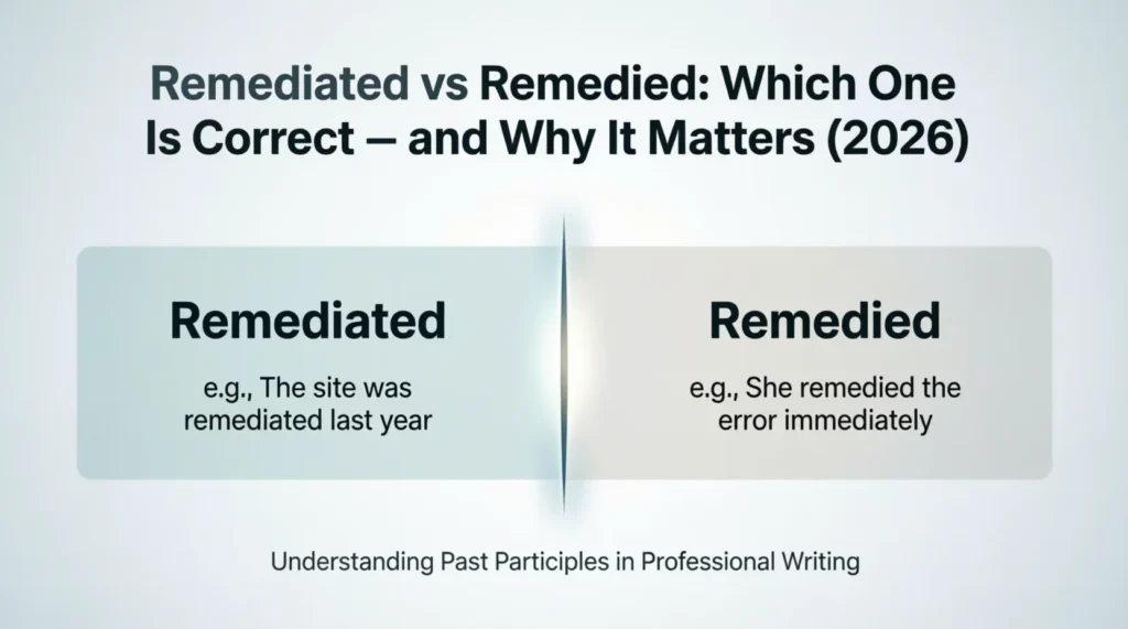 remediated vs remedied