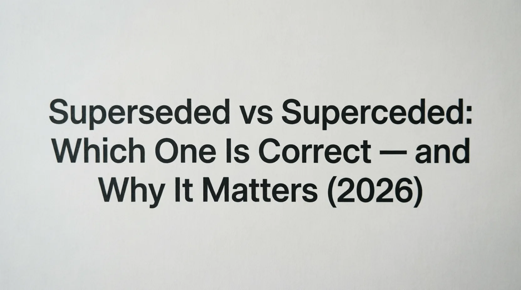 Superseded vs Superceded: Which One Is Correct — and Why It Matters (2026) superseded vs superceded
