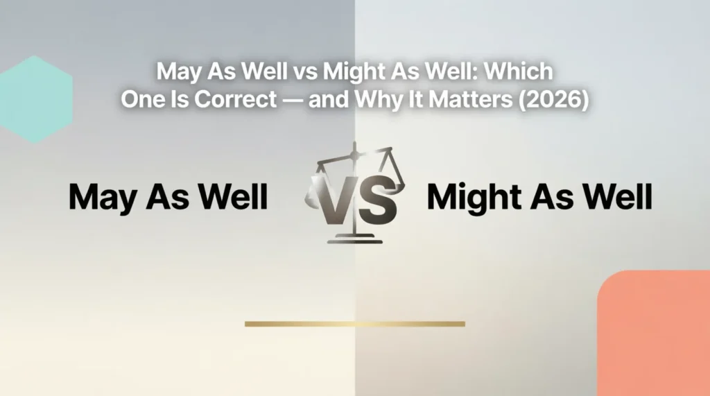may as well vs might as well