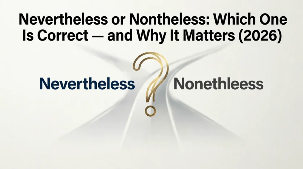 nevertheless or nonetheless