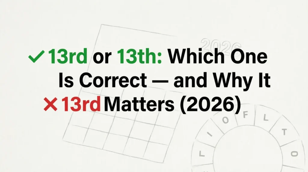 13rd or 13th