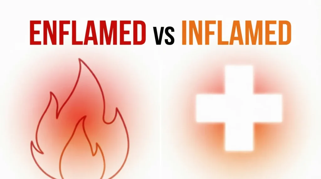 enflamed or inflamed
