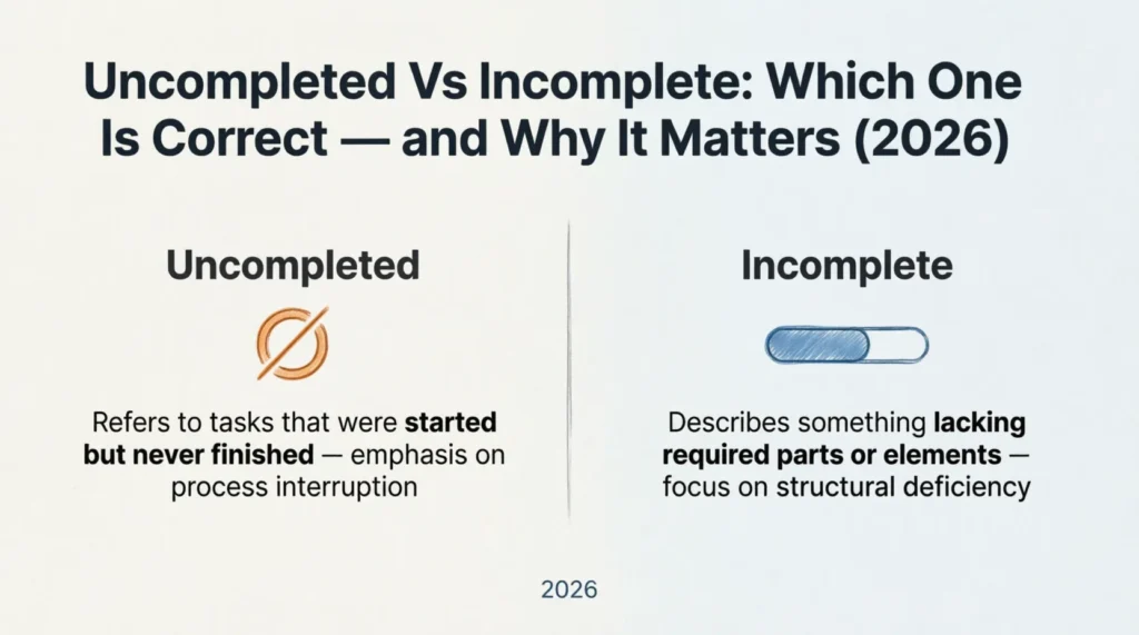 uncompleted vs incomplete