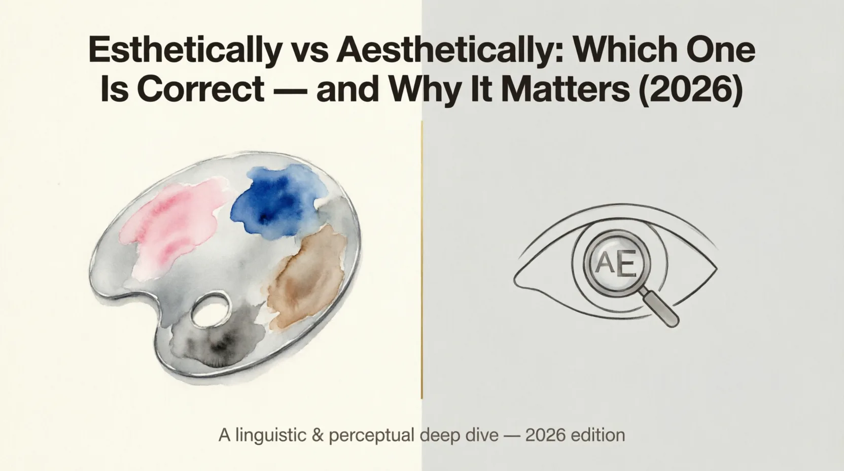 Esthetically vs Aesthetically: Which One Is Correct — and Why It Matters (2026) esthetically vs aesthetically