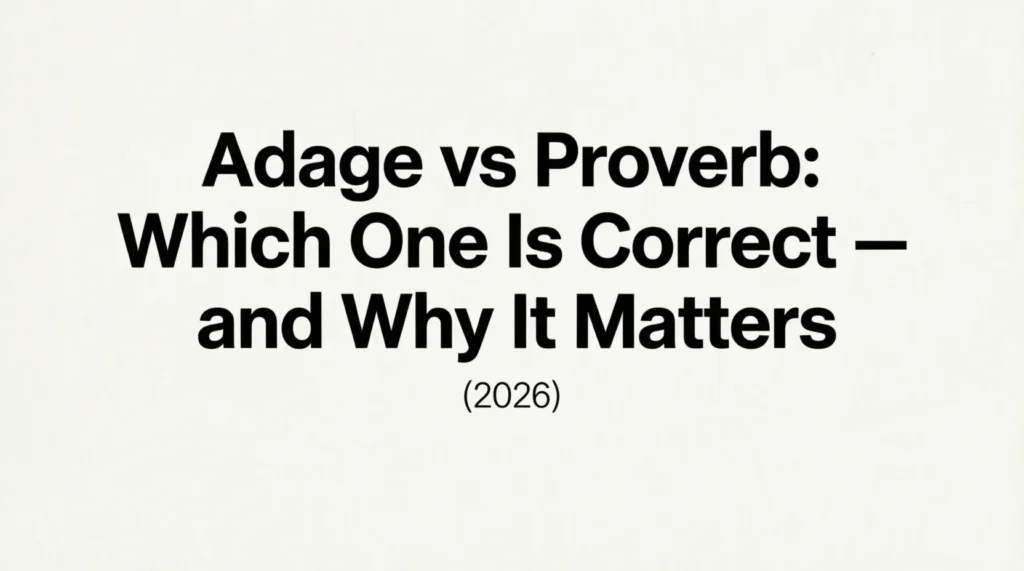 adage vs proverb