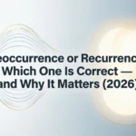 Reoccurrence or Recurrence: Which One Is Correct — and Why It Matters (2026) reoccurrence or recurrence