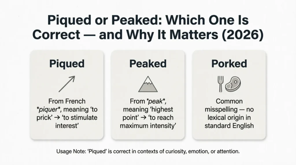 piqued or peaked