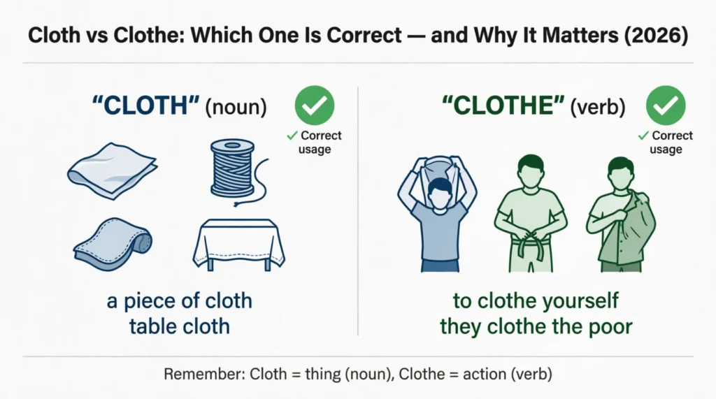 cloth vs clothe