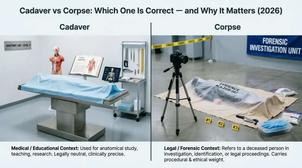 cadaver vs corpse